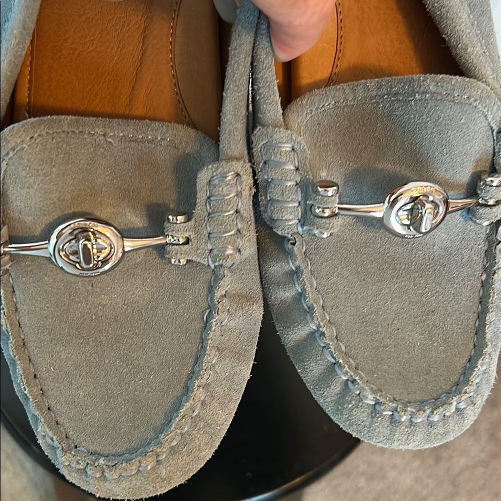 Coach cornflower (light blue) Suede Loafers with Silver Accent size 7. - Picture 3 of 6